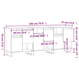 Sideboards 3 pcs High Gloss White Engineered Wood 3190159