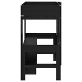 Loft Bed Frame with Desk Black Oak 80 x 200 cm Engineered Wood 3410444