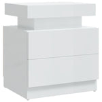 ZNTS Bedside Cabinet High Gloss White 45x35x52 cm Engineered Wood 326855