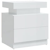 Bedside Cabinet High Gloss White 45x35x52 cm Engineered Wood 326855