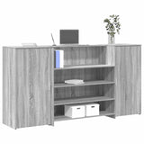 Reception Desk Grey Sonoma 200x50x103.5 cm Engineered Wood 3324183