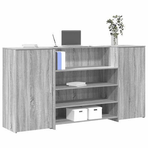 Reception Desk Grey Sonoma 200x50x103.5 cm Engineered Wood 3324183