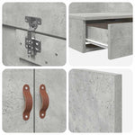 Storage Bed Frame with Door Concrete Grey 236.5 x 90 x 31.5 cm 3335608