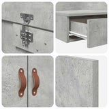 Storage Bed Frame Concrete Grey 100 cm Engineered Wood 3335616