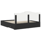 Bed Frame with Headboard Black 200 x 200 cm Engineered Wood 3413563
