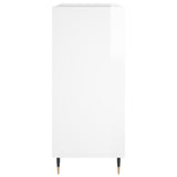 Record Cabinet High Gloss White 84.5x38x89 cm Engineered Wood 831766