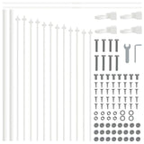 Garden Fence White 340 x 75 cm Powder-Coated Steel 3360136