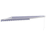 Retractable Awning Blue and White 4.5x3 m Fabric and Aluminium 3154424