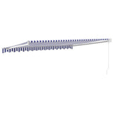 Retractable Awning Blue and White 4.5x3 m Fabric and Aluminium 3154424