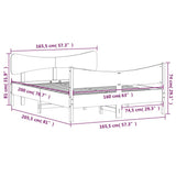 Bed Frame without Mattress White 160x200 cm Solid Wood Pine 3216376