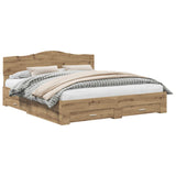 Bed Frame with Drawer Artisan Oak 180 x 200 cm Engineered Wood 3413167