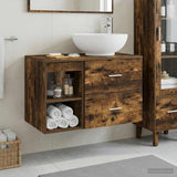 Bathroom Furniture Set 2 pcs Smoked Oak Engineered Wood 3403916