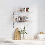 Wall Shelves 2 pcs 50x30 cm Silver Stainless Steel 3214509