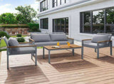 Garden lounge set, garden furniture set with comfortable cushions, double sofa, 2 armchairs and N606P239503E