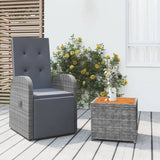 2 Piece Garden Lounge Set Grey Poly Rattan&Solid Wood Acacia 3157670