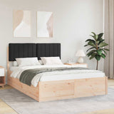 Bed Frame with Upholstered Headboard Black 140 x 190 cm 3398236