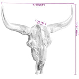 Bull Skull Silver 53 x 11 x 40 cm Aluminium 42000131