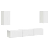 TV Cabinet Set Wall-mounted 5 pcs White Engineered Wood 3409069