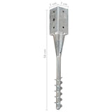 Ground Spikes 6 pcs Silver 7x7x56 cm Galvanised Steel 145436