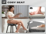 Set of Two Faux Leather Bar Stools - Grey/Black T3398P377909