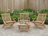 Folding Garden Chair 3 pcs Natural Solid Teak Wood 42028484