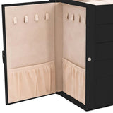 Jewellery Box 5-Layer with Mirror Lockable Black 4103563