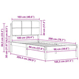 Bed Frame with Upholstered Headboard Black 100 x 200 cm 878001