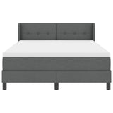 Box Spring Bed with Cushion Dark Grey 190 x 140 cm Fabric 3341098