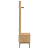 Hallway Cabinet with Shelf FLORO Wax Brown 50 x 40 x 158 cm 42011245