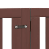 Dog Gate with Door Foldable 9 Panels Brown 450 cm Poplar Wood 3155659