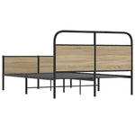 Bed Frame without Mattress 140x200 cm Sonoma Oak Engineered Wood 4100393