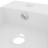Bathroom Sink with Overflow Ceramic Matt White 146987