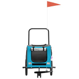 Pet Bike Trailer Blue and Grey Oxford Fabric and Iron 93897