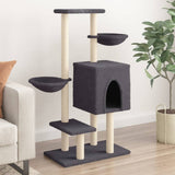 Cat Tree with Sisal Scratching Posts Dark Grey 117 cm 172120