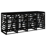Quadruple Wheelie Bin Storage Black Solid Wood Pine 3157701