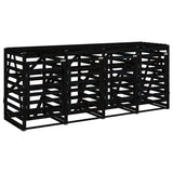 Quadruple Wheelie Bin Storage Black Solid Wood Pine 3157701