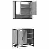 2 Piece Bathroom Furniture Set Grey Sonoma Engineered Wood 3300938
