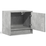 Wall-mounted Bedside Cabinets with LED Lights 2 pcs Concrete Oak 852082