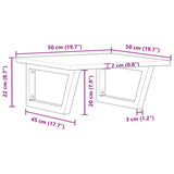 Basin Shelf Wall Mounted Steel and Solid Wood Acacia 3302770