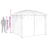 Gazebo with Curtains 300x300x265 cm Anthracite 48600