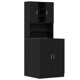 Washing Machine Cabinet 2 pcs Black Oak 70.5 x 71.5 x 181.5 cm 3332516