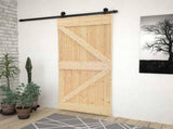 Sliding Door 80 x 210 cm Solid Pine Wood Natural and Black 3444853