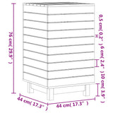 Laundry Basket White 44x44x76 cm Solid Wood Pine 832322