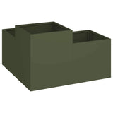 Garden Planter Olive green 100 x 100 x 48 cm Steel 865851