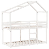 Bunk Bed without Mattress White 90x200 cm Solid Wood Pine 3282040