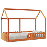 Kids' House Bed Frame without Mattress Wax Brown 90x200 cm 850688