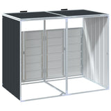 Wheelie Bin Storage for Double Bins Anthracite 144x81x113 cm Steel 4006177