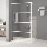 Walk-in Shower Wall White 115x195 cm Clear ESG Glass 152143