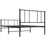 Metal Bed Frame without Mattress with Footboard Black 90x200cm 352491