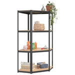 4-Layer Shelves 2 pcs Anthracite Steel&Engineered Wood 3154151